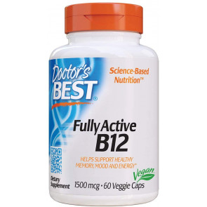 Витамин В12 Doctor's Best Fully Active B12 1500 mcg, активный, 1500 мкг, 60 капсул